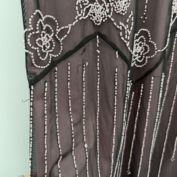 JS Collection Black & Pink Beaded Formal Dress Size US 10 Y2k - Picture 6 of 12